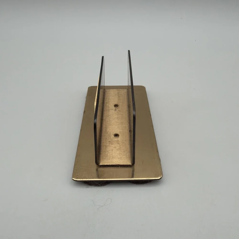Vintage Barlow Brass Baseball Card Letter Holder Desk Organizer Made In USA